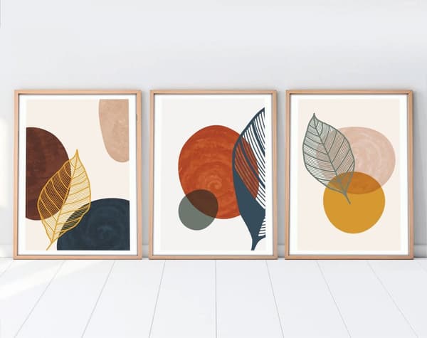 Dekorativt innrammet MDF-maleri (3 stykker) Huhu209 - 50 x 70