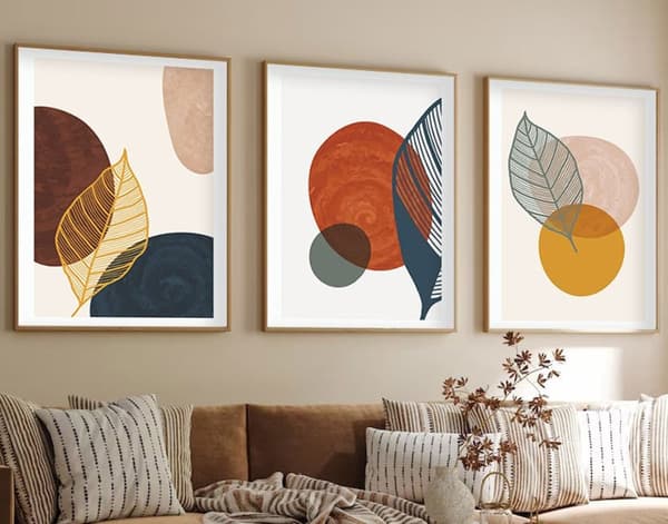 Dekorativt innrammet MDF-maleri (3 stykker) Huhu209 - 50 x 70