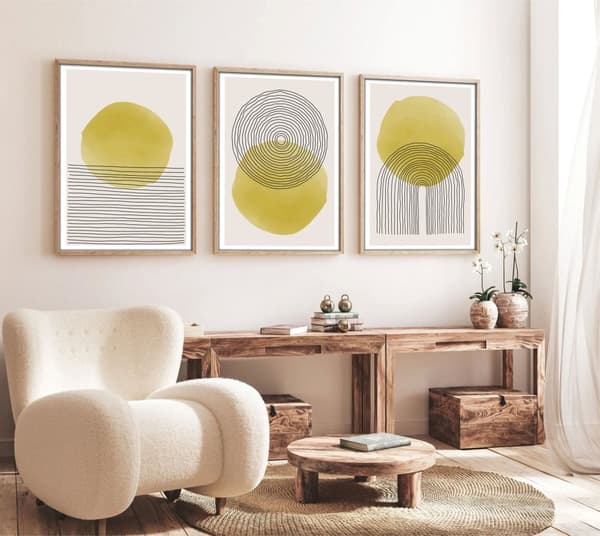 Koristekehystetty MDF-maalaus (3 kpl) Huhu144 - 50 x 70