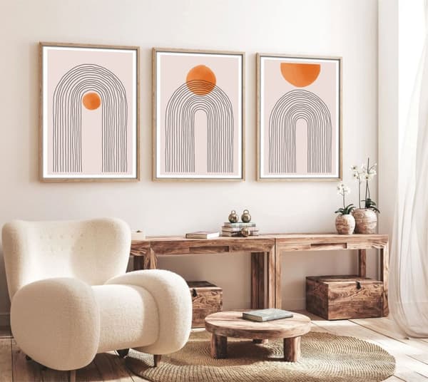 Dekorativt innrammet MDF-maleri (3 stykker) Huhu133 - 70 x 50