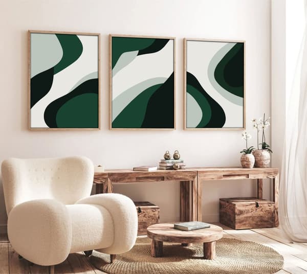 Dekorativt innrammet MDF-maleri (3 stykker) Huhu204 - 50 x 70