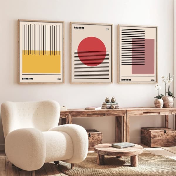 Dekorativt innrammet MDF-maleri (3 stykker) Huhu250 - 50 x 70