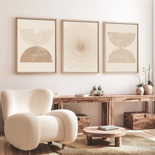Dekorativt innrammet MDF-maleri (3 stykker) Huhu258 - 50 x 70