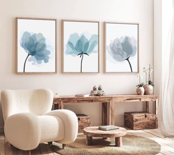 Dekorativt innrammet MDF-maleri (3 stykker) Huhu206 - 50 x 70