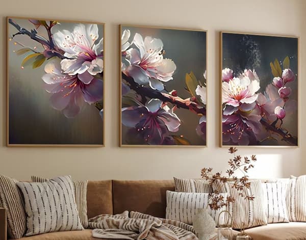 Dekorativt innrammet MDF-maleri (3 stykker) Huhu222 - 50 x 70