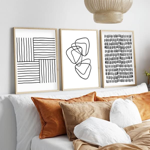 Dekorativt innrammet MDF-maleri (3 stykker) Huhu239 - 50 x 70