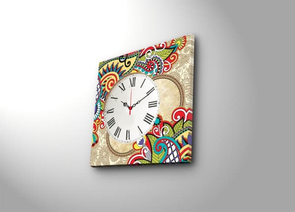 Dekorativ väggklocka i canvas 4545CS-44