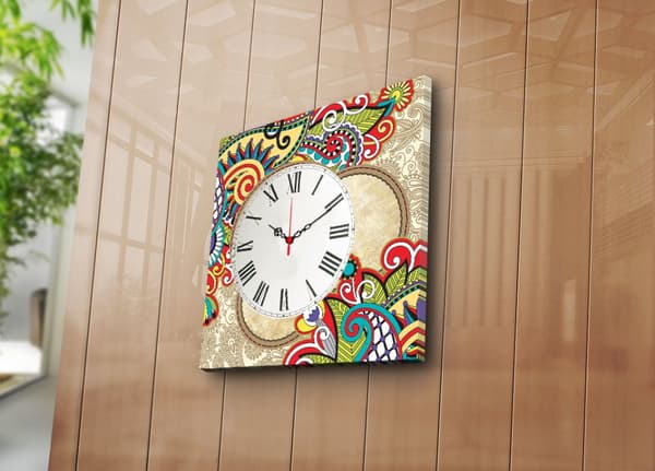 Dekorativ väggklocka i canvas 4545CS-44