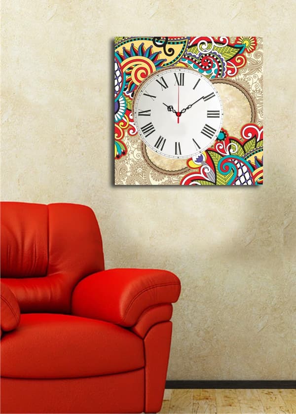 Dekorativ väggklocka i canvas 4545CS-44