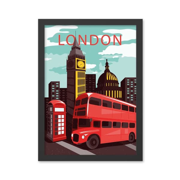 Koristekehystetty MDF-maalaus London 8 (40 x 55)