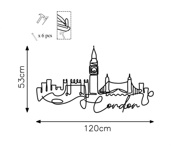 Dekorativ metalvægtilbehør London