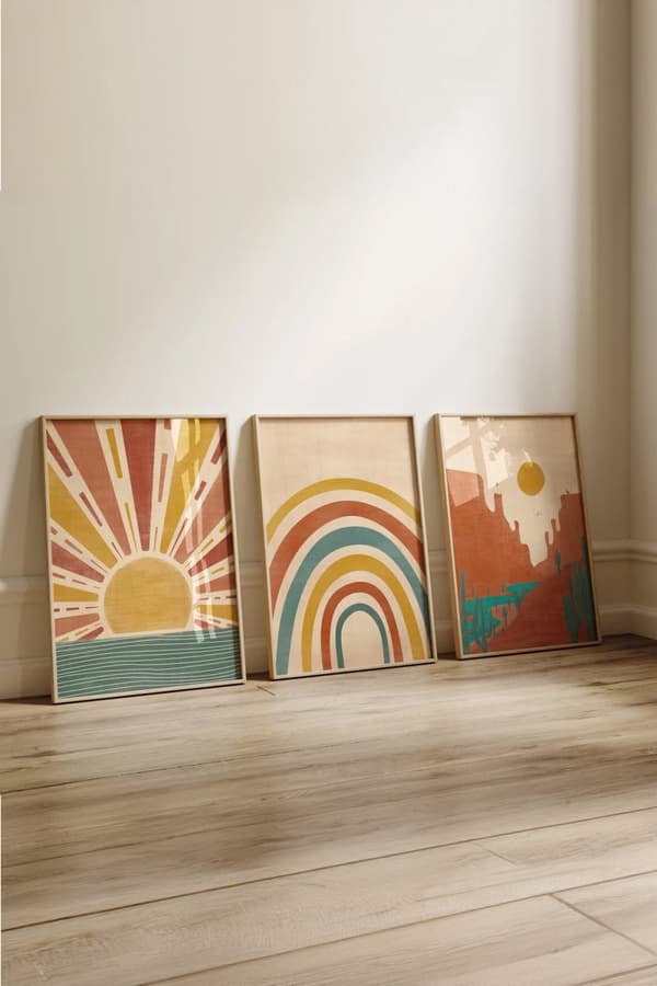 Dekorativ inramad målning (3 delar) 3Dartsohoset8
