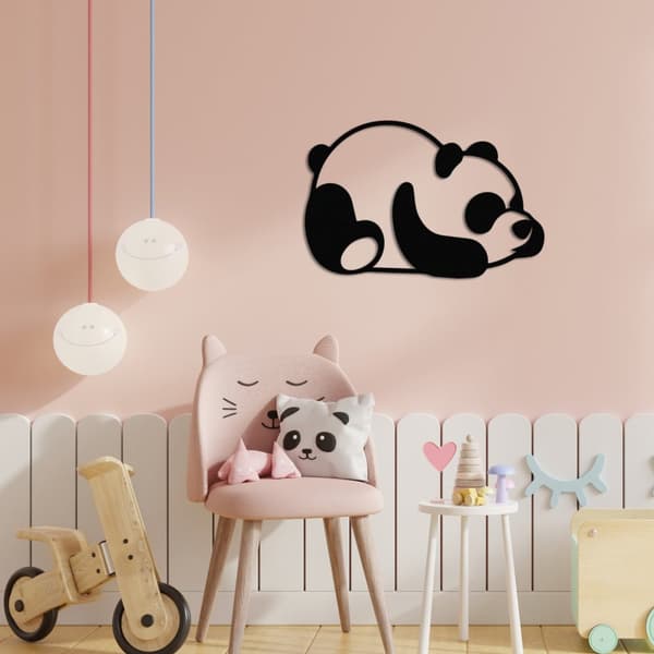 Dekorativt metallveggtilbehør Panda metalldekor
