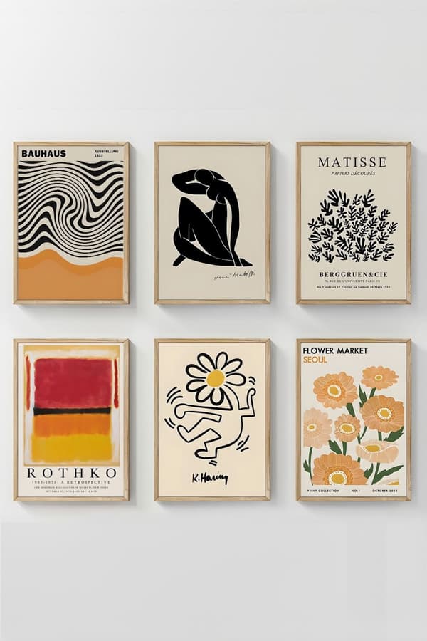 Dekorativt innrammet maleri (6 stykker) Artsycllct7
