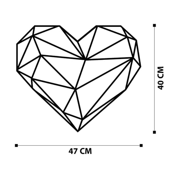Dekorativt metalvægtilbehør Heart Metal Decor