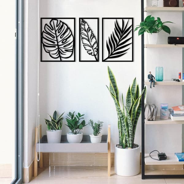 Dekorativt metallväggtillbehör Leaf2 Metalldekor