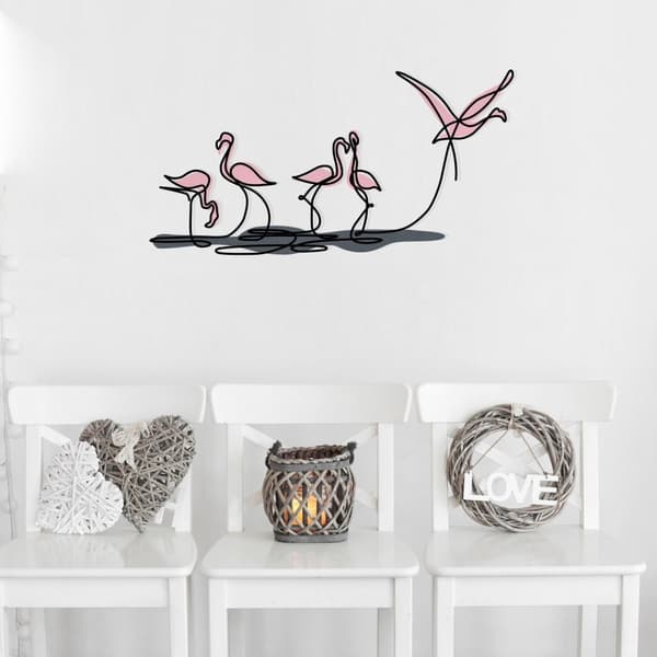 Dekorativt metallveggtilbehør Flamingo S