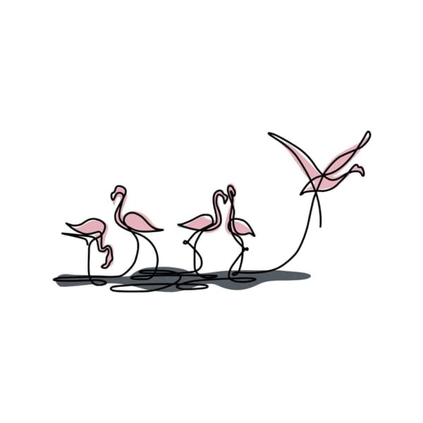 Dekorativt metallveggtilbehør Flamingo S
