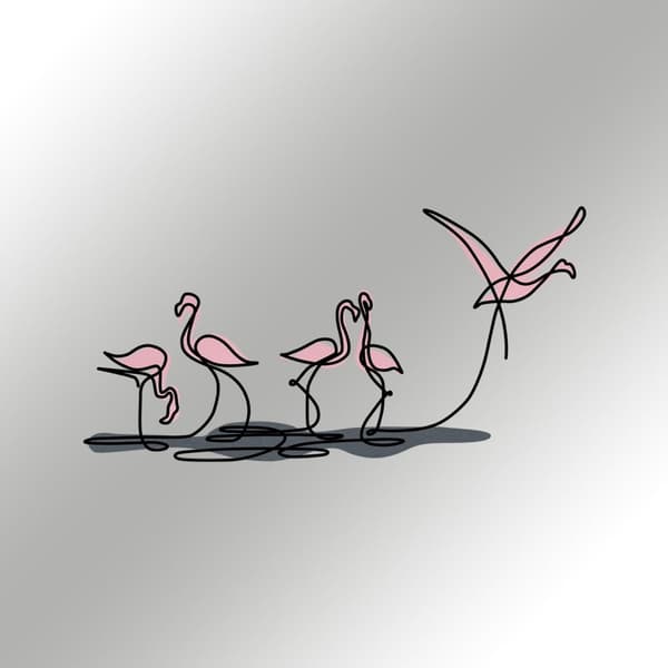 Dekorativt metallveggtilbehør Flamingo S