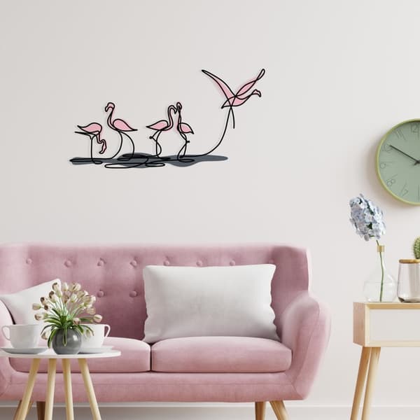 Dekorativt metallveggtilbehør Flamingo S