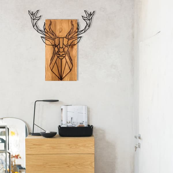 Koristeellinen puinen seinätarvike Deer