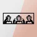 Miniatyrbillede 5 af 6: Dekorativt metalvægtilbehør Three Monkeys-L