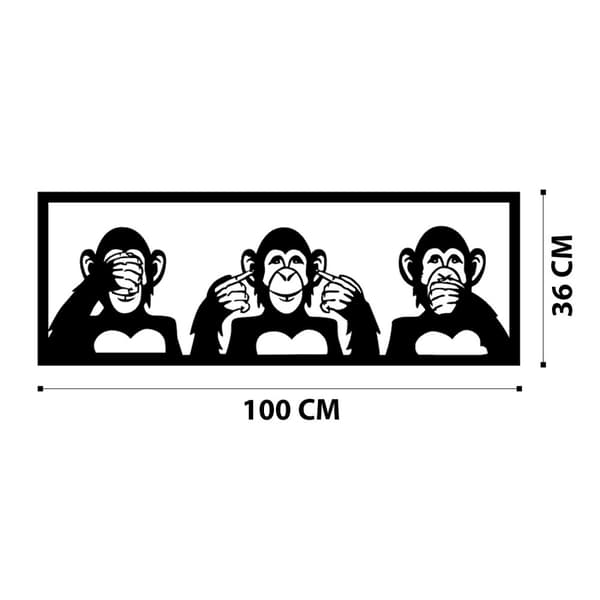 Dekorativt metalvægtilbehør Three Monkeys-L