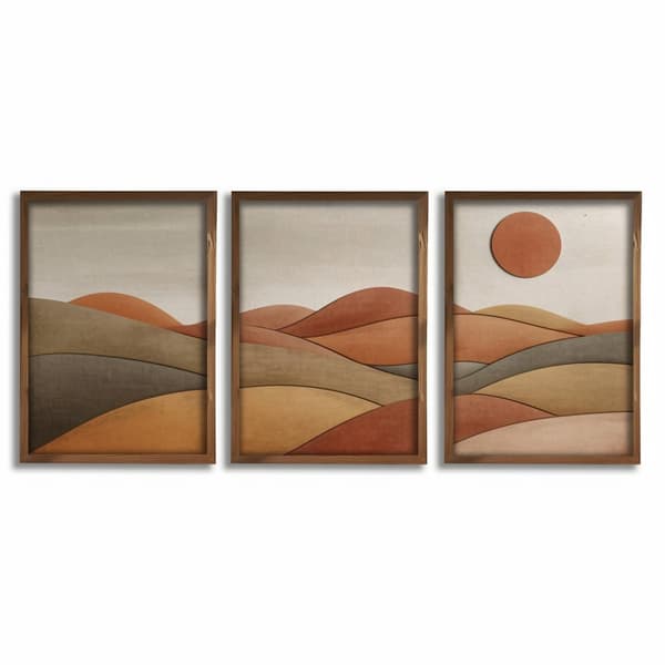 Dekorativt innrammet MDF-maleri (3 stykker) GE285-L