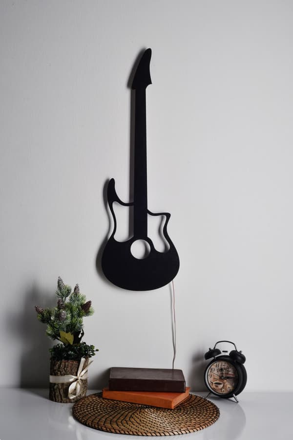 Dekorativ Led Lighting Guitar - Rød