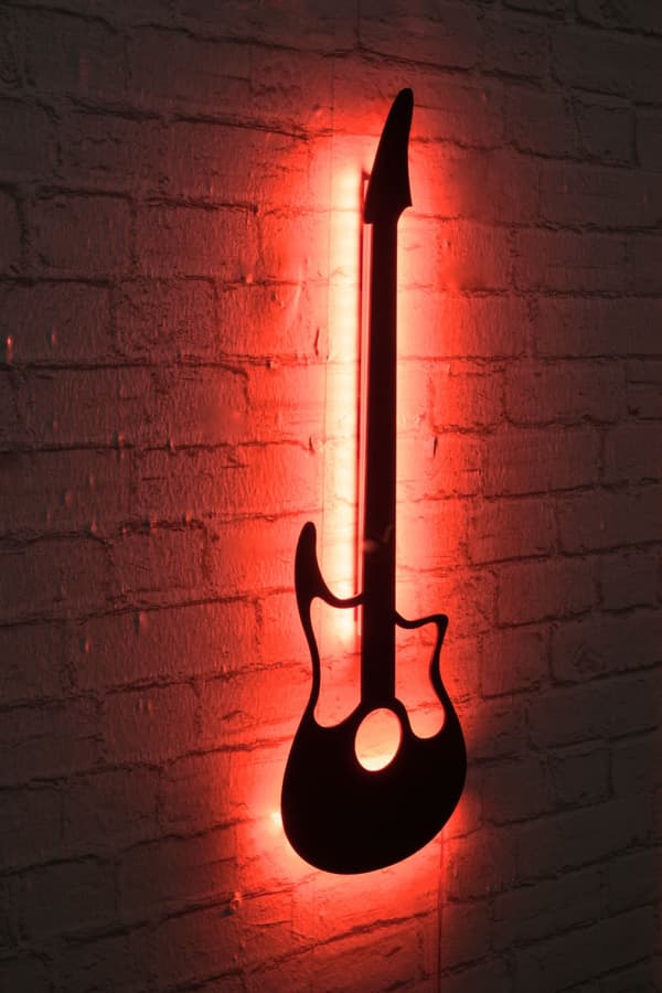 Dekorativ Led Lighting Guitar - Rød