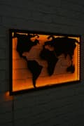 Miniatyrbild 2 av 9: Dekorativ LED-belysning Världskarta 2 - Gul