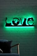 Miniatyrbillede 3 af 9: Dekorativ Led Belysning Cat Love - Grøn