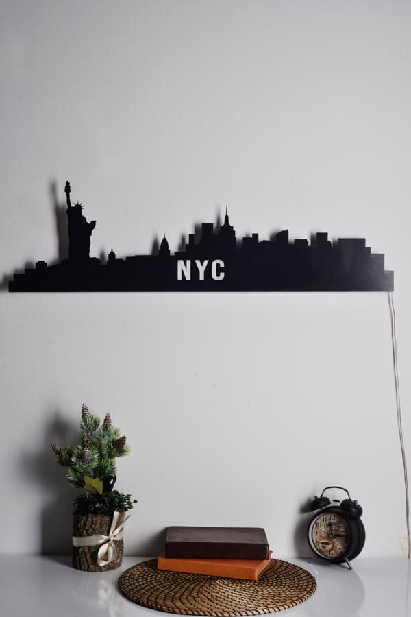 Dekorativ LED-belysning NYC Skyline - Blå