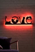 Miniatyrbillede 3 af 9: Dekorativ Led Belysning Cat Love - Rød