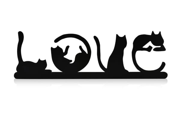 Dekorativ Led Belysning Cat Love - Rød