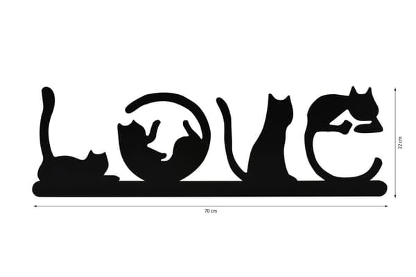 Dekorativ Led Belysning Cat Love - Rød