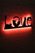 Miniatyrbillede 2 af 9: Dekorativ Led Belysning Cat Love - Rød