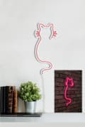 Miniatyrbillede 3 af 9: Dekorativ Plast Led Belysning Kat - Pink