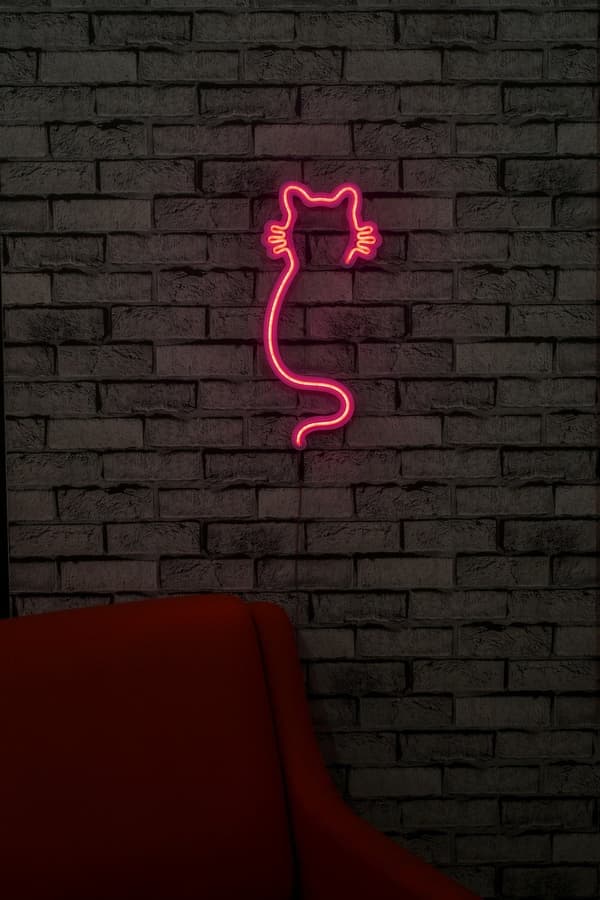 Dekorativ Plast Led Belysning Kat - Pink
