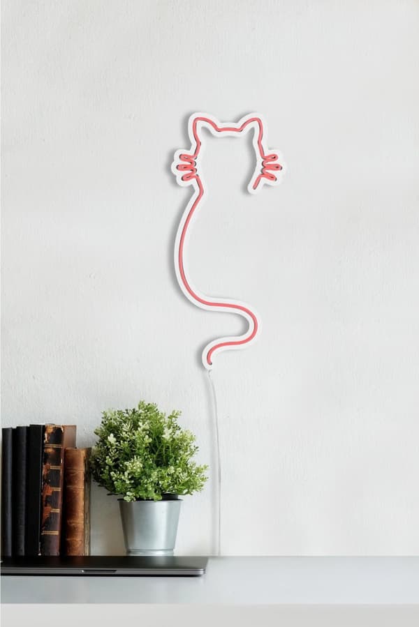 Dekorativ Plast Led Belysning Kat - Pink