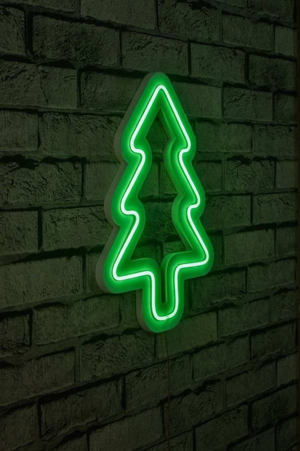 Dekorativ Plast Led Belysning Julefuru - Grønn