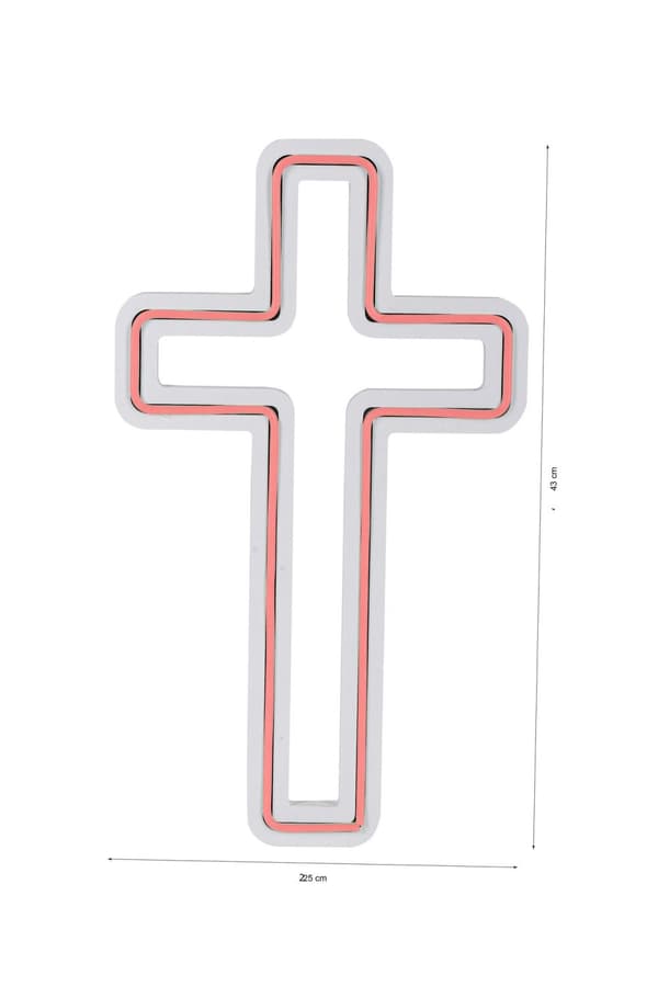 Dekorativt Plast Led Belysning Cross Sign - Rosa