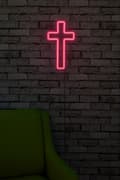 Miniatyrbilde 2 av 8: Dekorativt Plast Led Belysning Cross Sign - Rosa