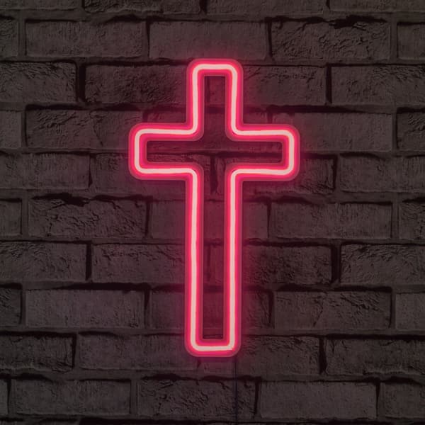 Koristeellinen muovinen led-valaisinristikyltti - vaaleanpunainen