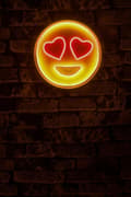 Miniatyrbillede 3 af 8: Dekorativ Plast Led Belysning Love Smile - Rød Gul
