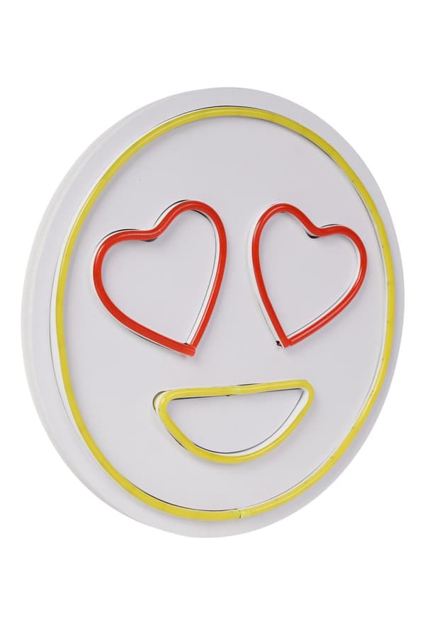 Dekorativ Plast Led Belysning Love Smile - Rød Gul