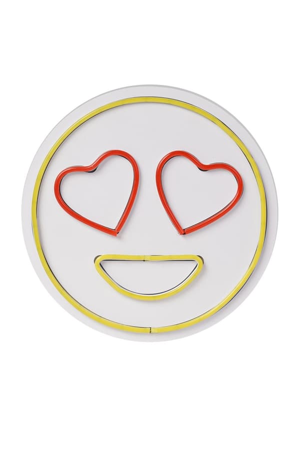 Dekorativ Plast Led Belysning Love Smile - Rød Gul