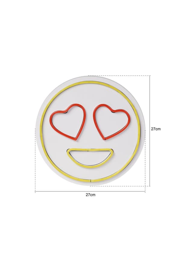 Dekorativ Plast Led Belysning Love Smile - Rød Gul