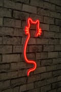 Miniatyrbillede 3 af 9: Dekorativ Plast Led Belysning Kat - Rød