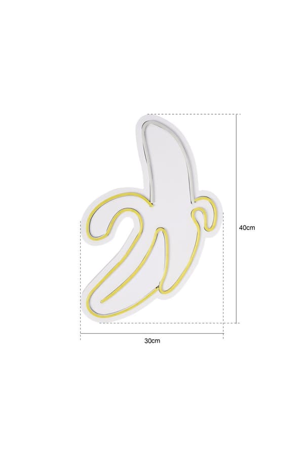 Dekorativ Plast Led Belysning Banan - Gul Vit